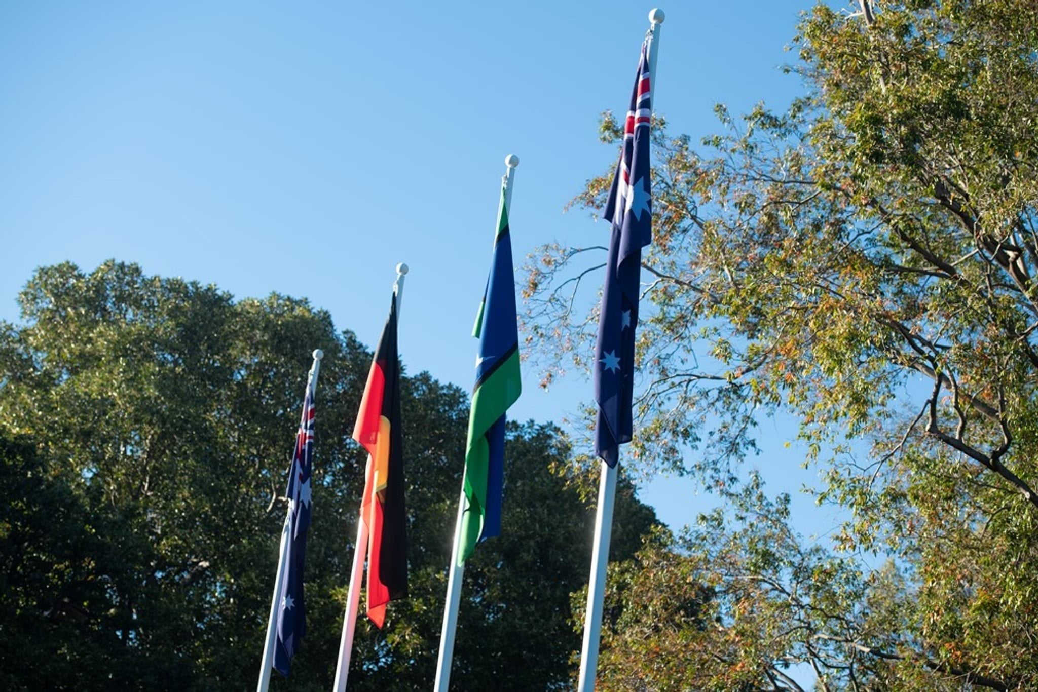 Flags at Government House Victoria