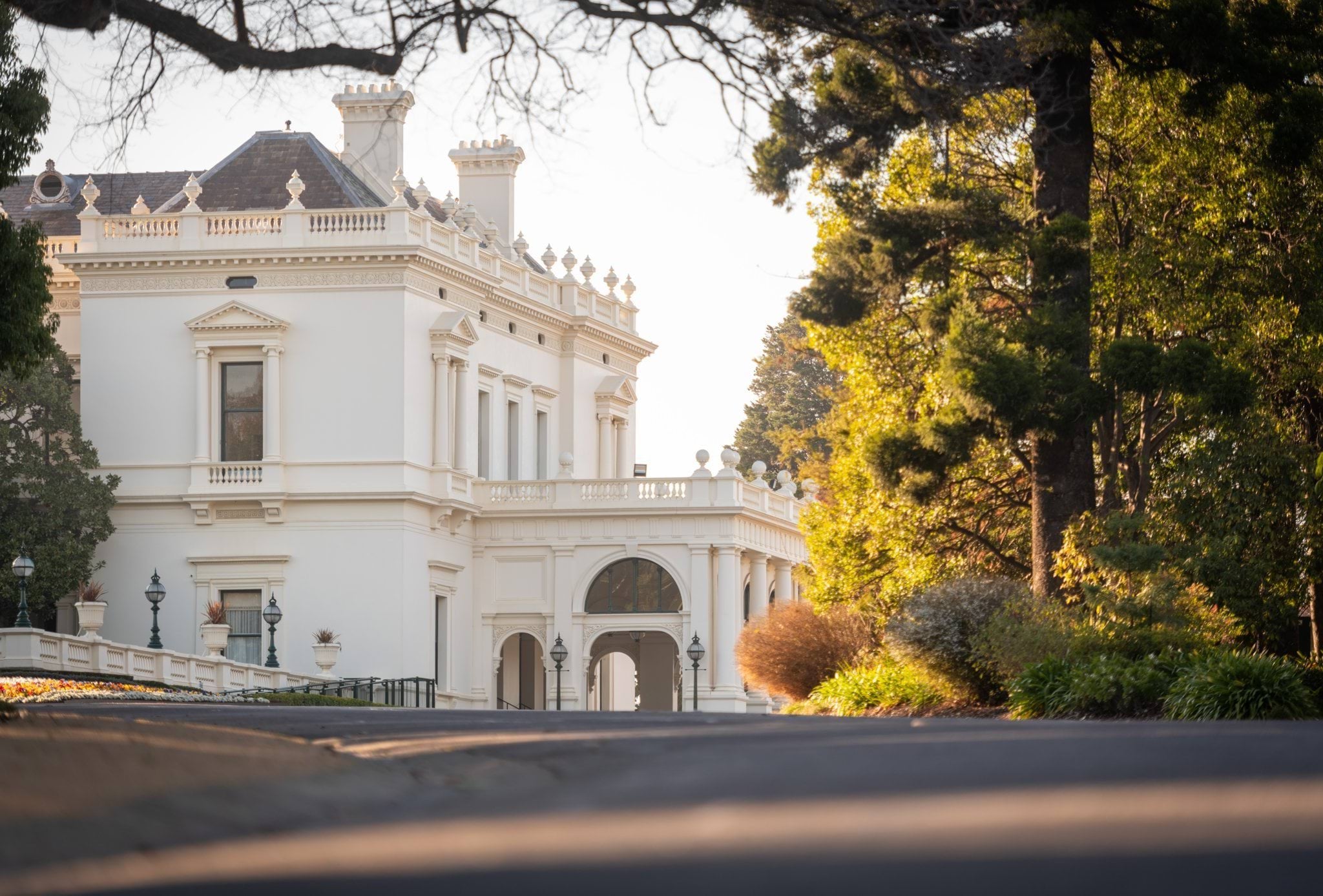 The ballroom entrance at Government House Victoria as viewed from the driveway
