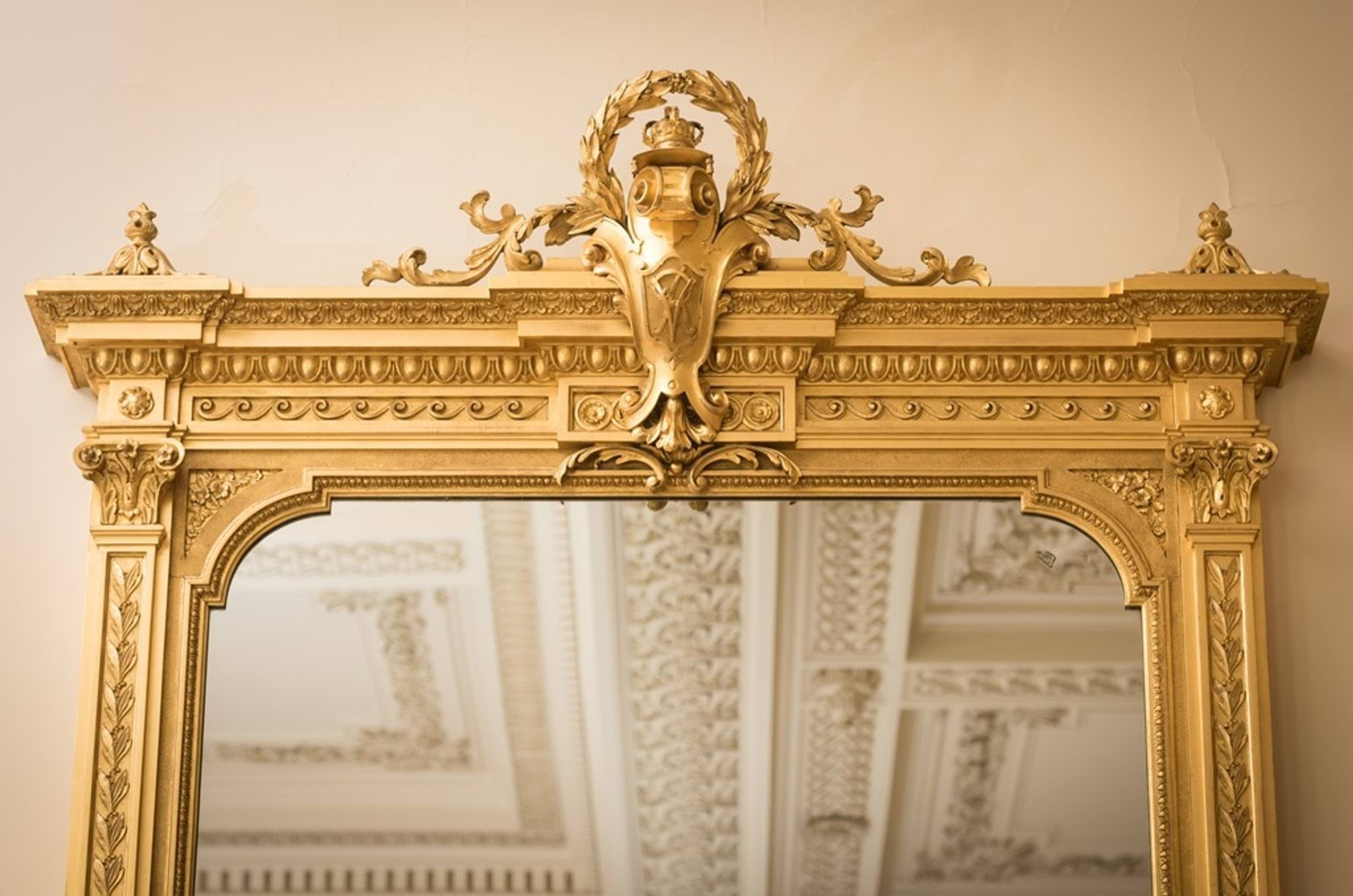 The mirror in the State Drawing Room at Government House Victoria