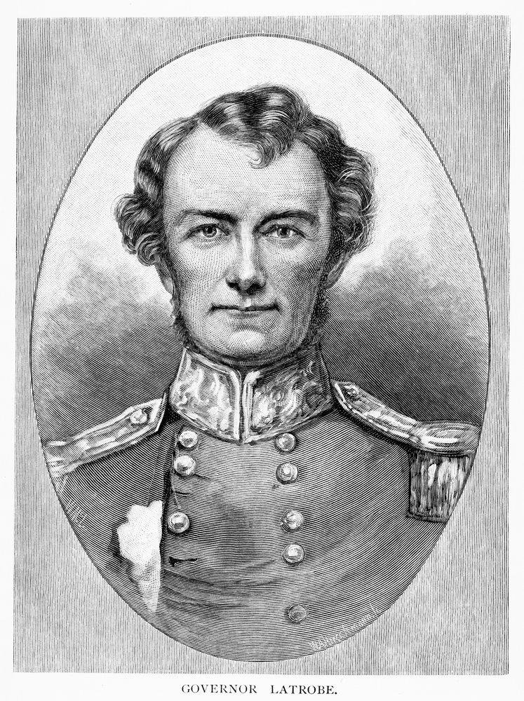 Wood engraving of Charles J. La Trobe Lieutenant-Governor of Victoria